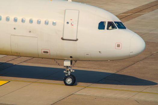 Passenger aircraft waiting for starter certificate.