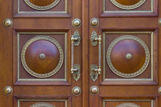 Close-Up View of a Front Door of a Luxury House