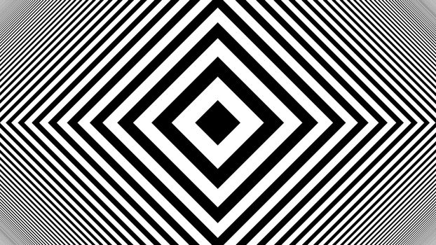 Hypnotic Rhythmic Movement Black And White stripes. 3d rendered