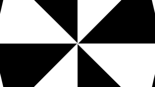 Hypnotic Rhythmic Movement Black And White triangles. 3d rendered