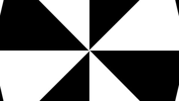 Hypnotic Rhythmic Movement Black And White triangles. 3d rendered