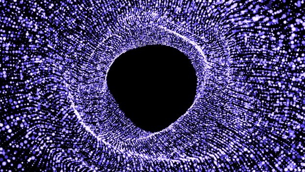 Abstract background with flow particles. Digital backdrop. 3d rendered