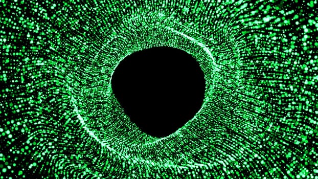 Abstract background with flow particles. Digital backdrop. 3d rendered