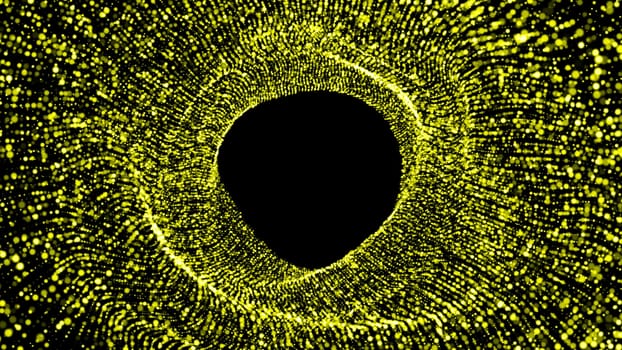 Abstract background with flow particles. Digital backdrop. 3d rendered
