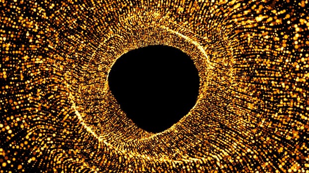 Abstract background with flow particles. Digital backdrop. 3d rendered