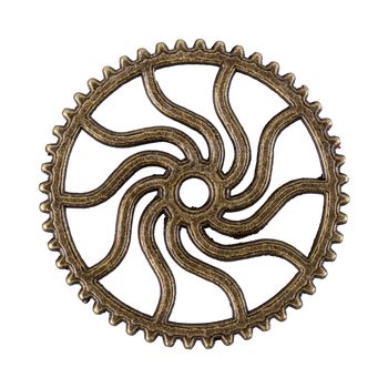 Brass gear isolated on a white background