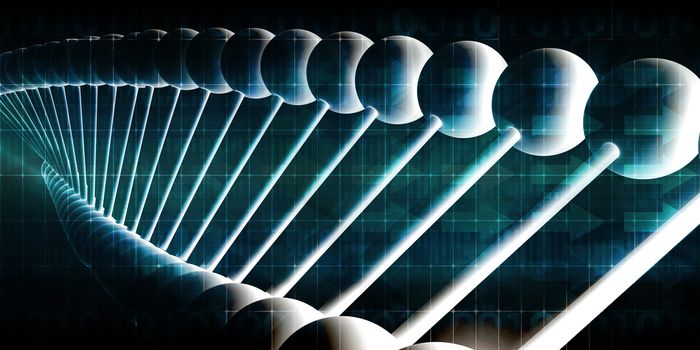 Molecules Background with DNA Genetic Helix Concept Art