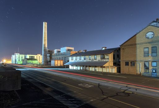 An Image of Mare Island's old smokestack which is now gone. Mare island nigh known for its Spanish War naval support in the mid 1800's. Today, the island still repairs ships in the private sector.