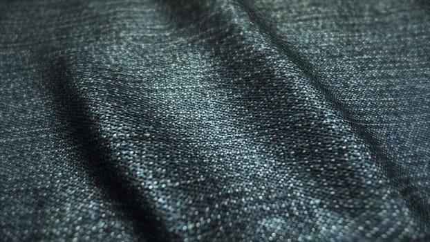 Realistic jeans waving in the wind. Abstract background Ultra-HD resolution. Close-up fabric texture. Seamless loop.