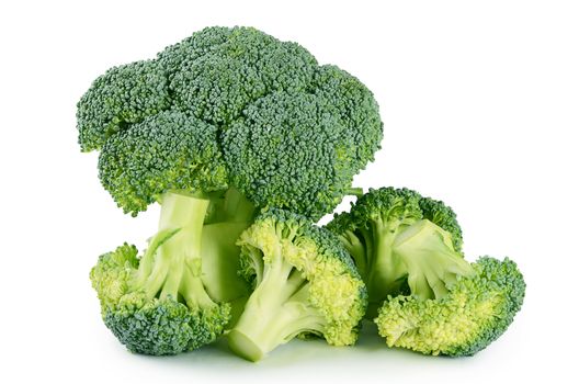 Fresh broccoli isolated on a white background