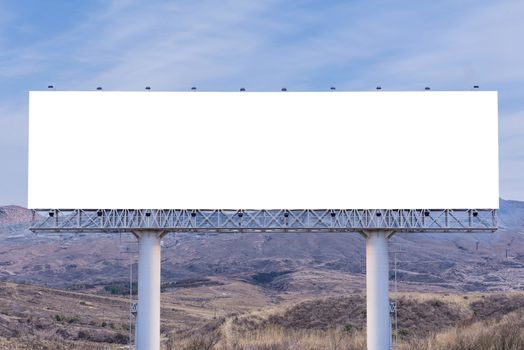 billboard blank on countryside road for advertising background.