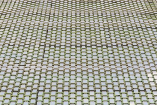 texture of white curtain stainless on windows background.