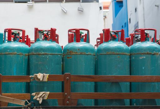 LPG cooking gas tank cylinders Consumers for household appliances and restaurants.