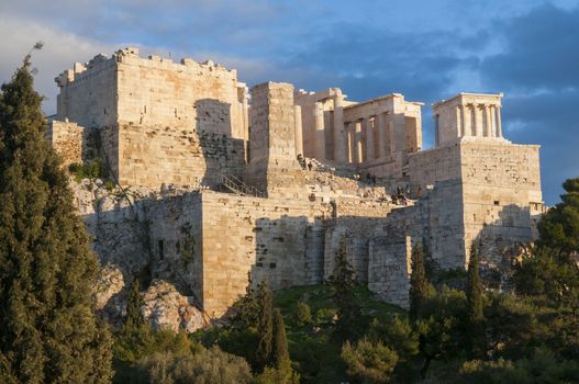 propyla of acropolis, athens, greece
