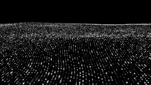 Abstract digital landscape. CG background. 3d illustration