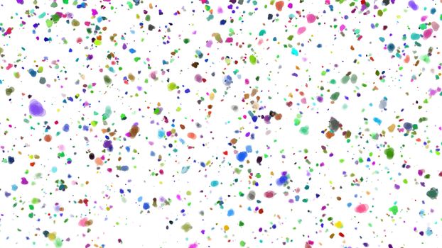 Colorful Confetti in front of White Background. 3d illustration