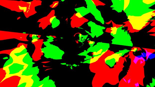 Abstract background with Psychedelic art. Digital backdrop. 3d render
