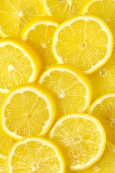 heap of fresh lemon slices - full frame
