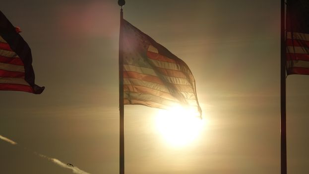 American Flag At Night