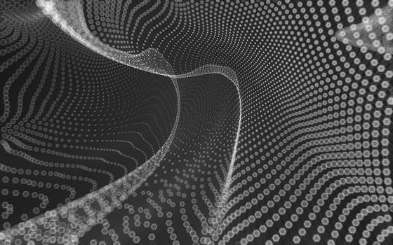 Abstract polygonal space low poly dark background with connecting dots and lines. Connection structure. 3d rendering