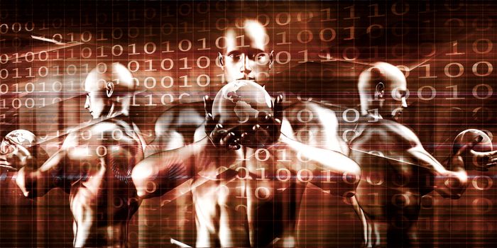 Business Technology Global Network with Futuristic Art