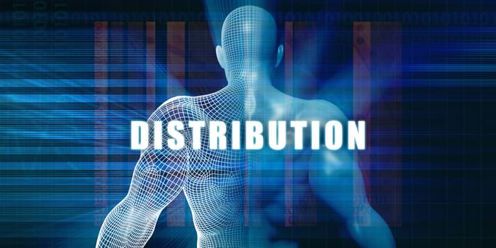 Distribution as a Futuristic Concept Abstract Background