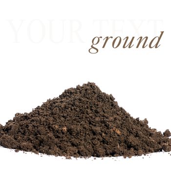 The ground closeup isolated on white background