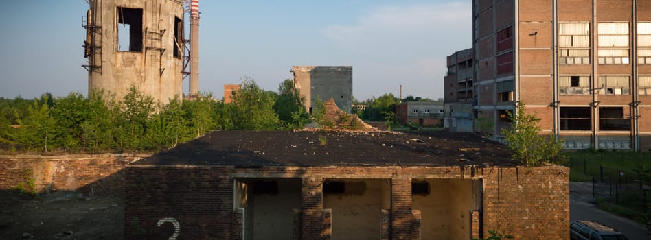 ruins of a very heavily polluted industrial factory, industrial series