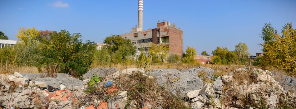 ruins of a very heavily polluted industrial factory, industrial series
