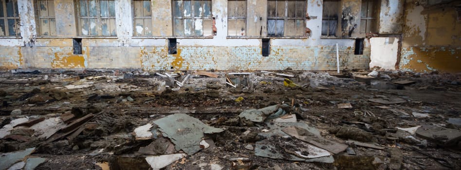 ruins of a very heavily polluted industrial factory, industrial series
