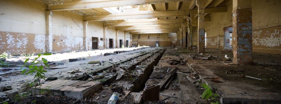 ruins of a very heavily polluted industrial factory, industrial series