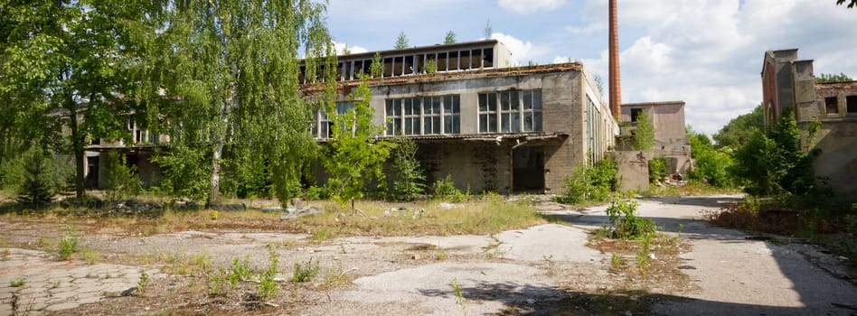 ruins of a very heavily polluted industrial factory, industrial series