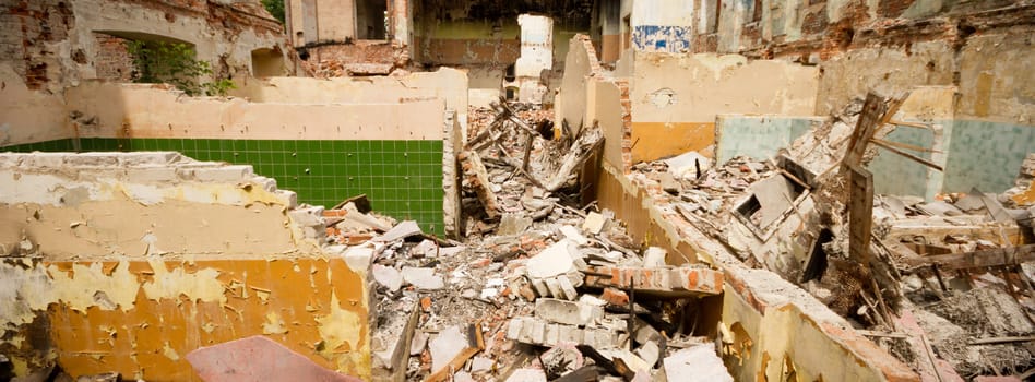 ruins of a very heavily polluted industrial factory, industrial series