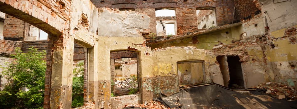 ruins of a very heavily polluted industrial factory, industrial series