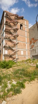 ruins of a very heavily polluted industrial factory, industrial series