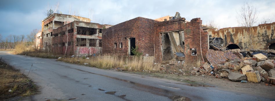 ruins of a very heavily polluted industrial factory, industrial series