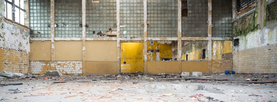ruins of a very heavily polluted industrial factory, industrial series