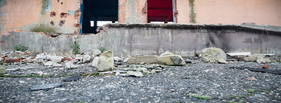 ruins of a very heavily polluted industrial factory, industrial series