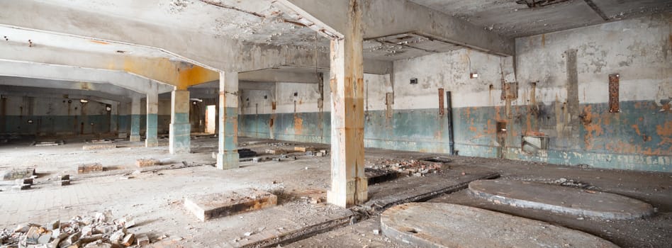 ruins of a very heavily polluted industrial factory, industrial series