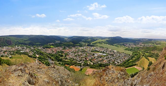 Panorama view over Bad Munster am Stein-Ebernburg