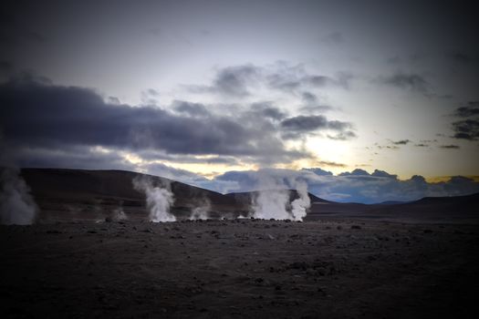 Sol de manana geothermal field in sud Lipez reserva Eduardo Avaroa, Bolivia