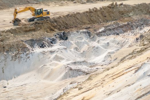 sand quarry in a sunny day, sand background, natural yellow abstract