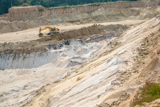 sand quarry in a sunny day, sand background, natural yellow abstract