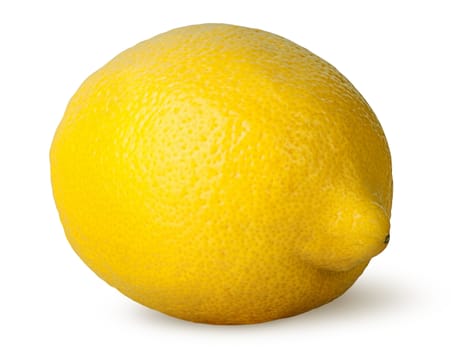 Ripe fresh lemon rotated isolated on white background