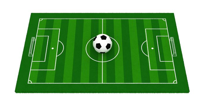 soccer field or football field,3d