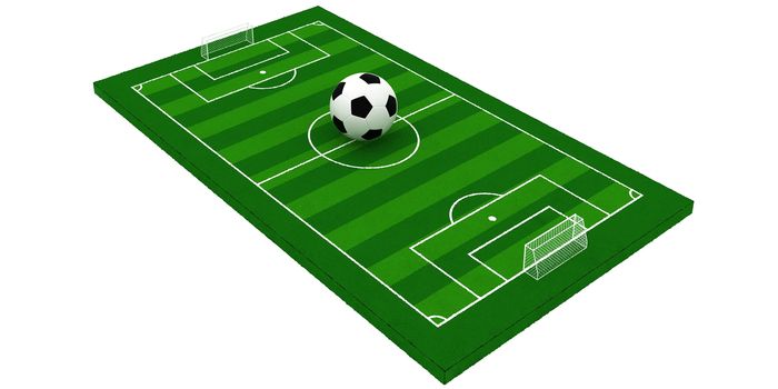 soccer field or football field,3d