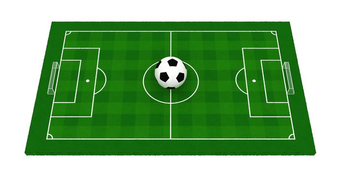 soccer field or football field,3d