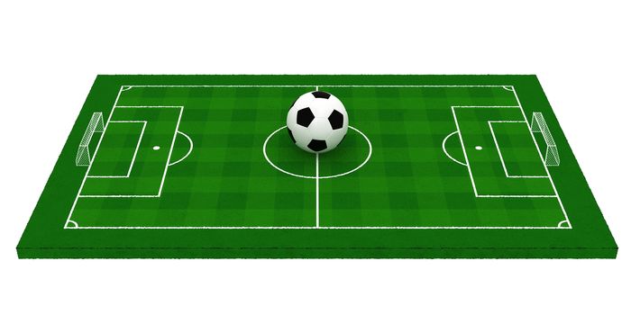 soccer field or football field,3d