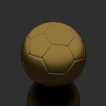 gold football  isolate on black