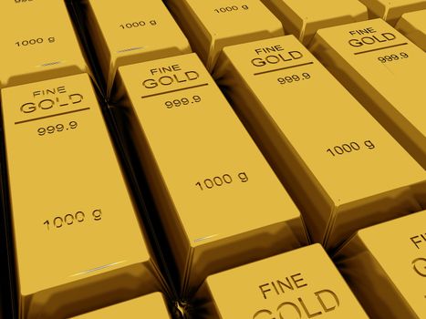 Stacked gold bars